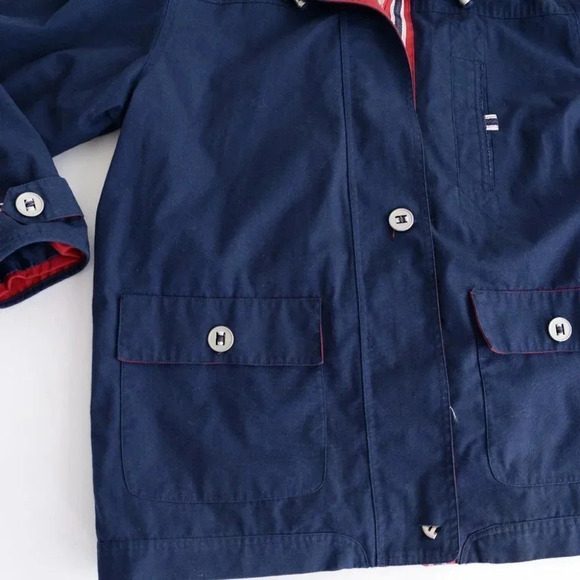 Vintage Sequence Navy Red Cotton Yachting Sailing Jacket Coastal Chic M - Picture 10 of 15